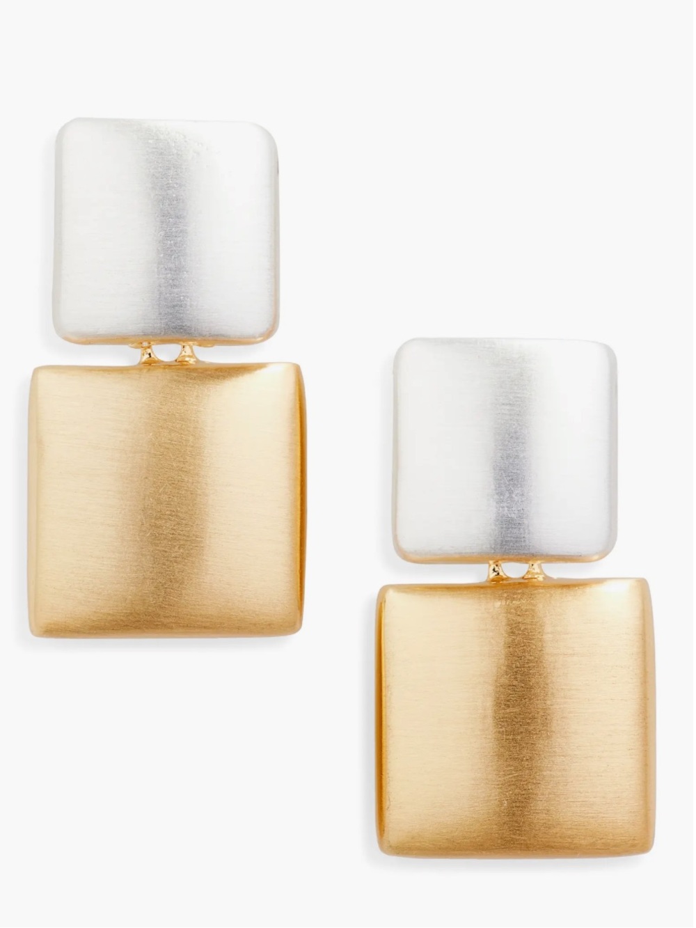 Cara Two-Tone Geometric Drop Earrings
